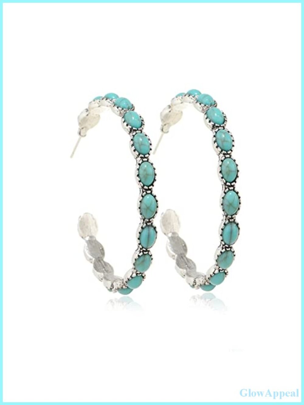 Boho Turquoise Drop Dangle Earrings Beaded Western Flower Teardrop Vintage